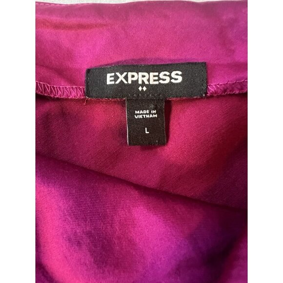 Express Purple Pink LG Satin Cowl Neck Mini Slip Dress Y2K Dopamine Clubwear - Picture 3 of 7